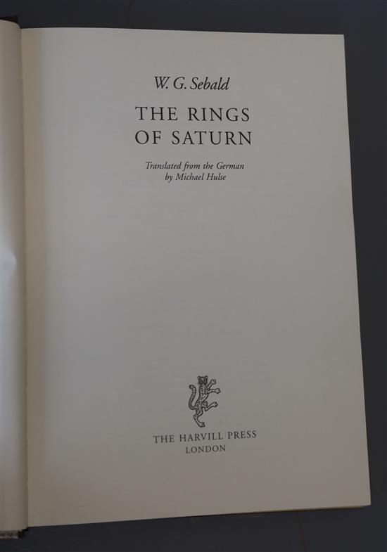 Sebald, Winifred Georg - Rings of Saturn, 1st English edition, in unclipped dj, Harvill Press, London 1998